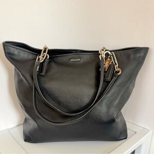 🎁 Coach 🎁 - Madison West Shopper Tote Bag - Black Pebbled Leather - EUC